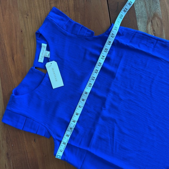 Monteau Blue Flutter Sleeve Boxy Blouse - Picture 5 of 6